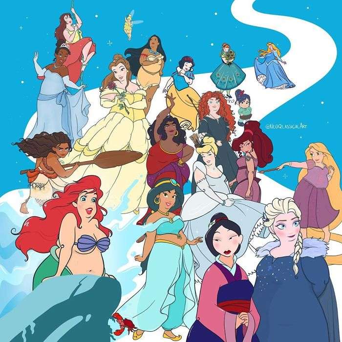 zwaarlijvige Disney-prinsessen online puzzel