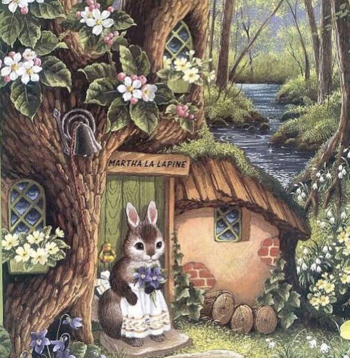 Martha králík na prahu svého domu online puzzle