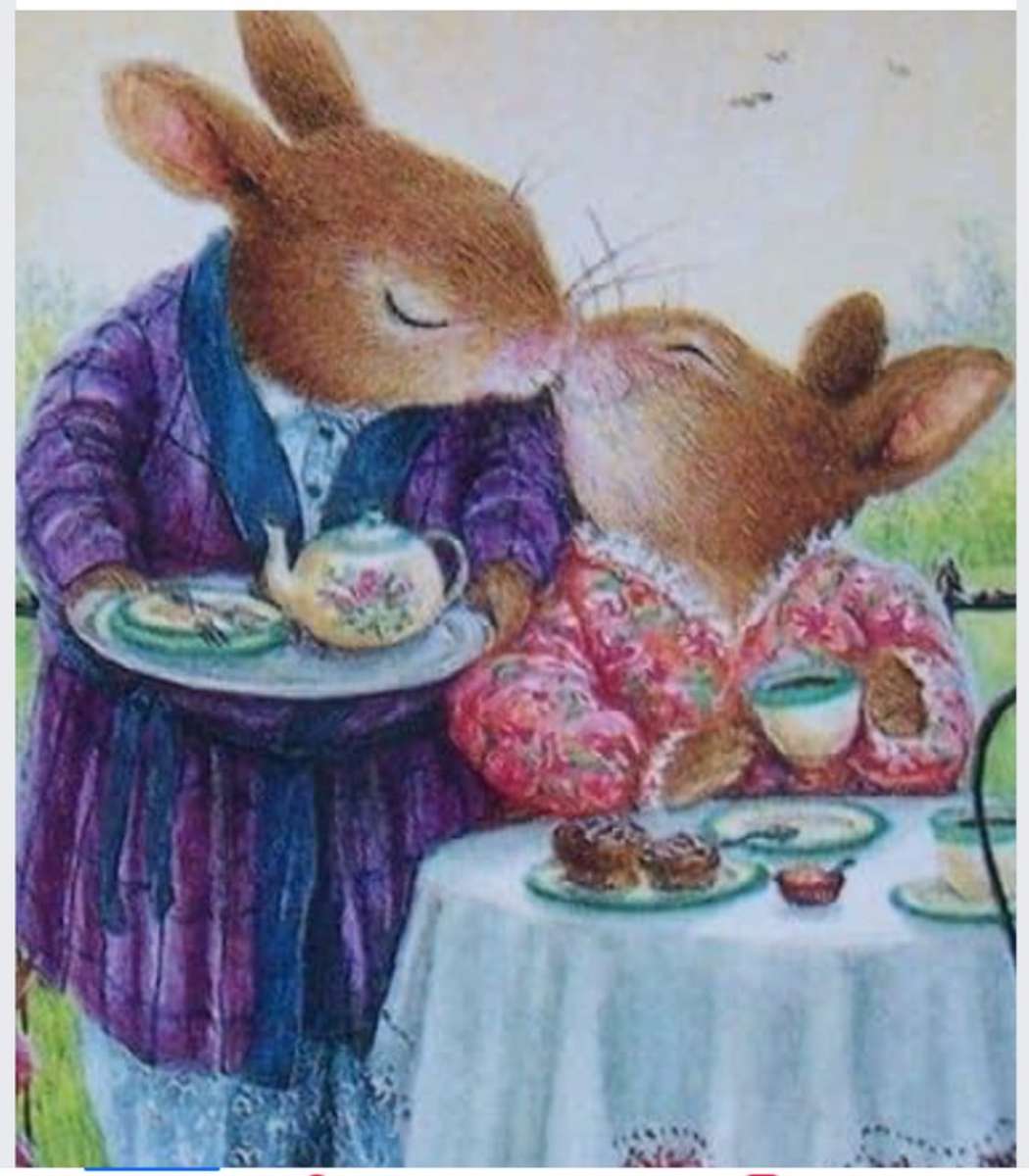 Il signor Bunny bacia la signora. puzzle online