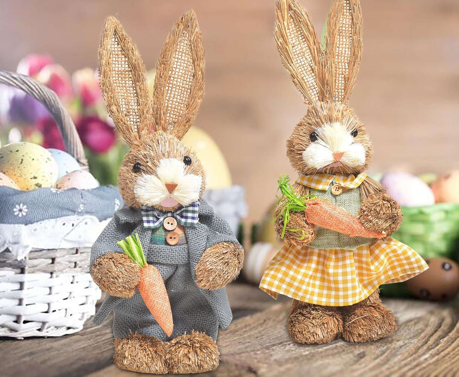 Великден със зайчета онлайн пъзел