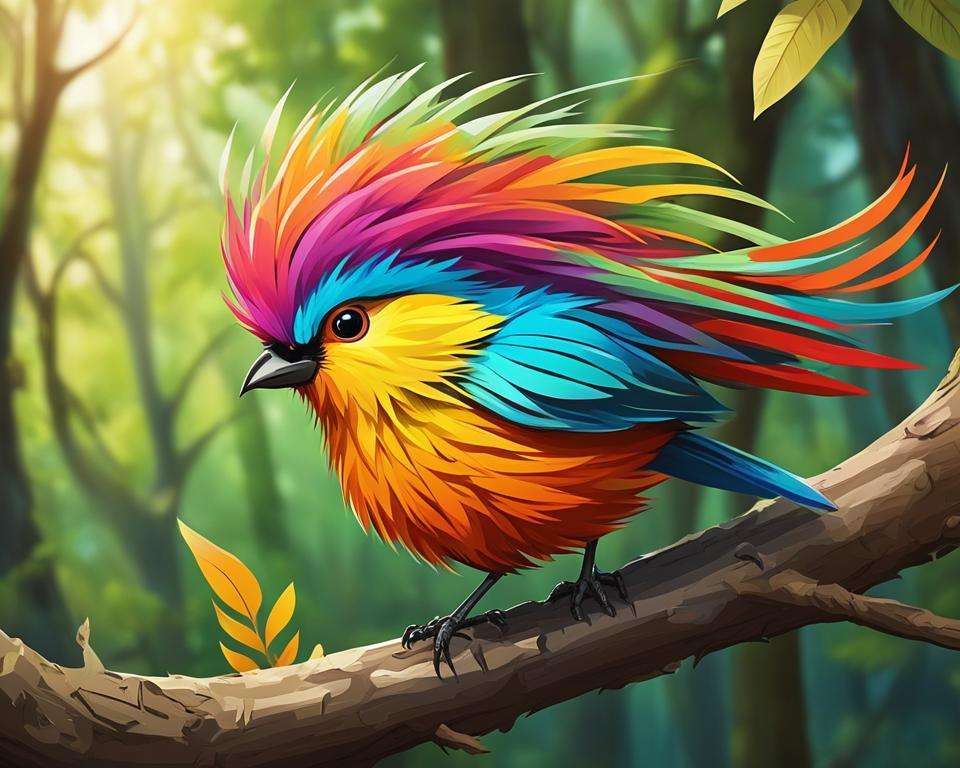 Un uccello con il pelo soffice sulla testa puzzle online