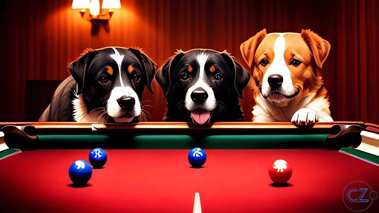 Honden, Pooltafel legpuzzel online