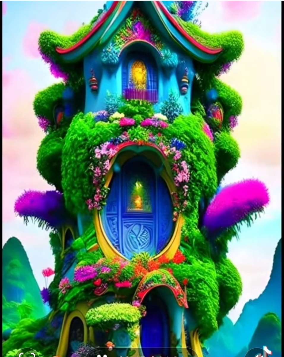 красочный необычный дом пазл онлайн
