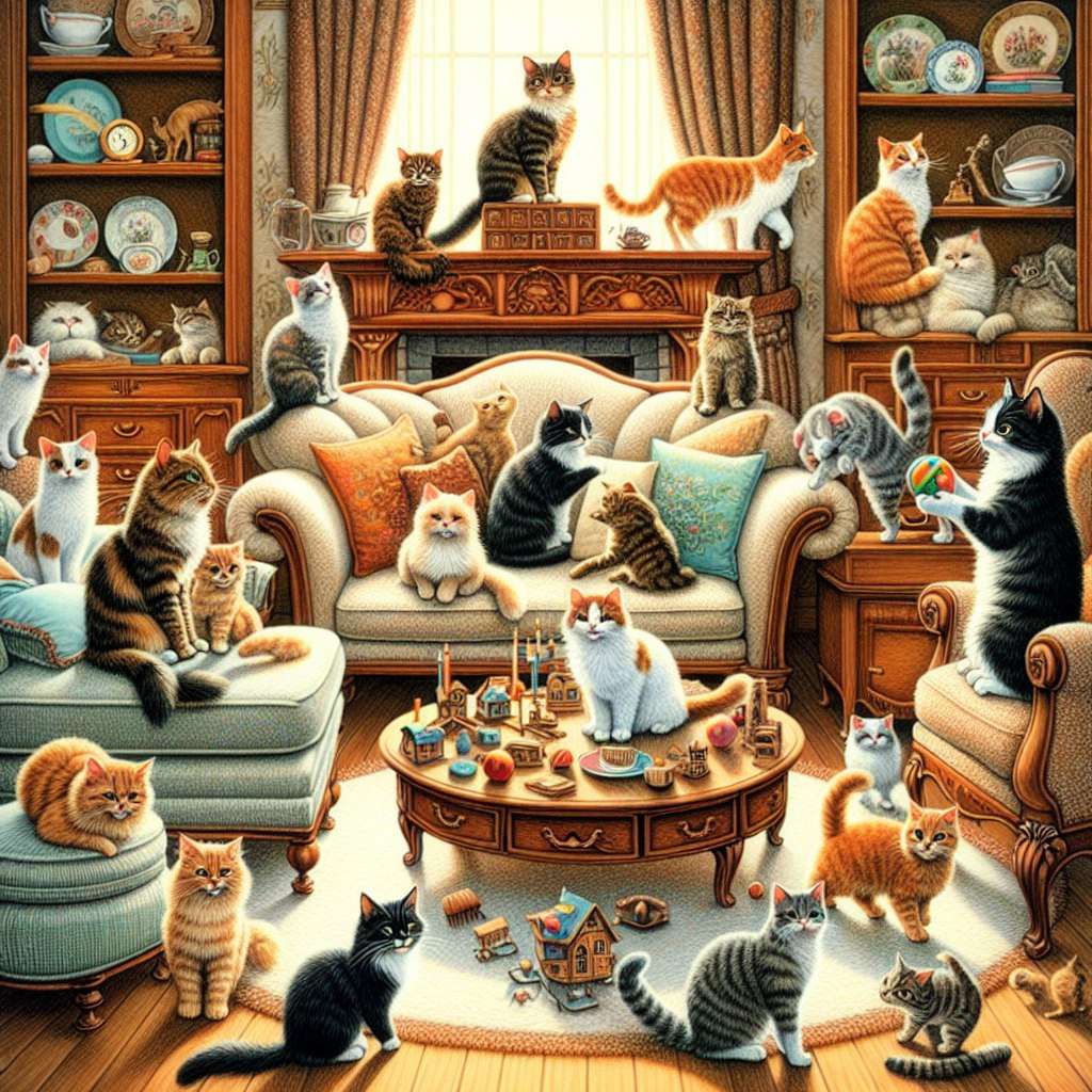 The cat party jigsaw puzzle online