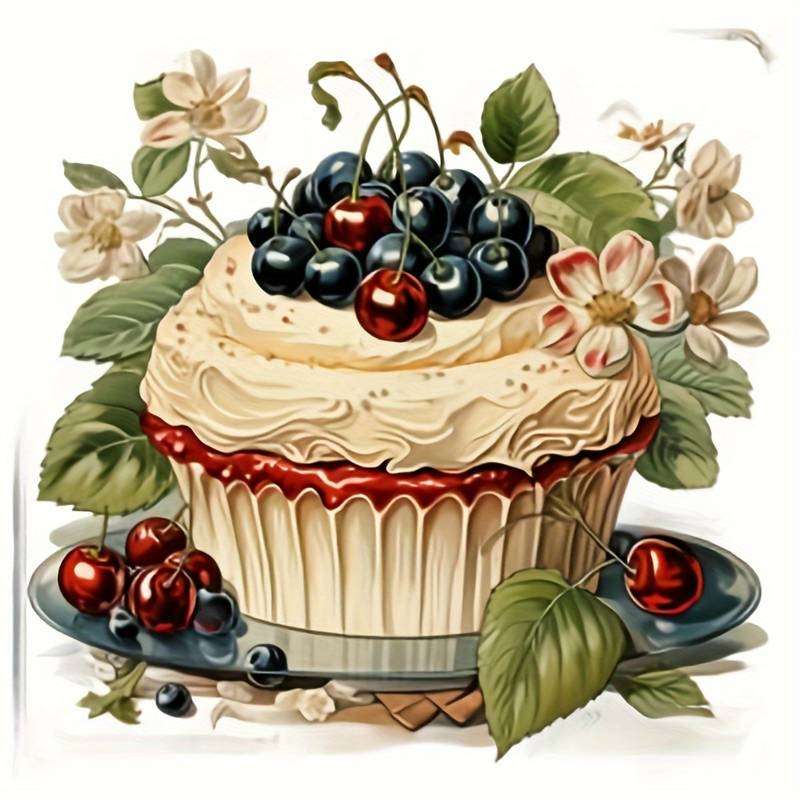 cupcake med skogsfrukter Pussel online