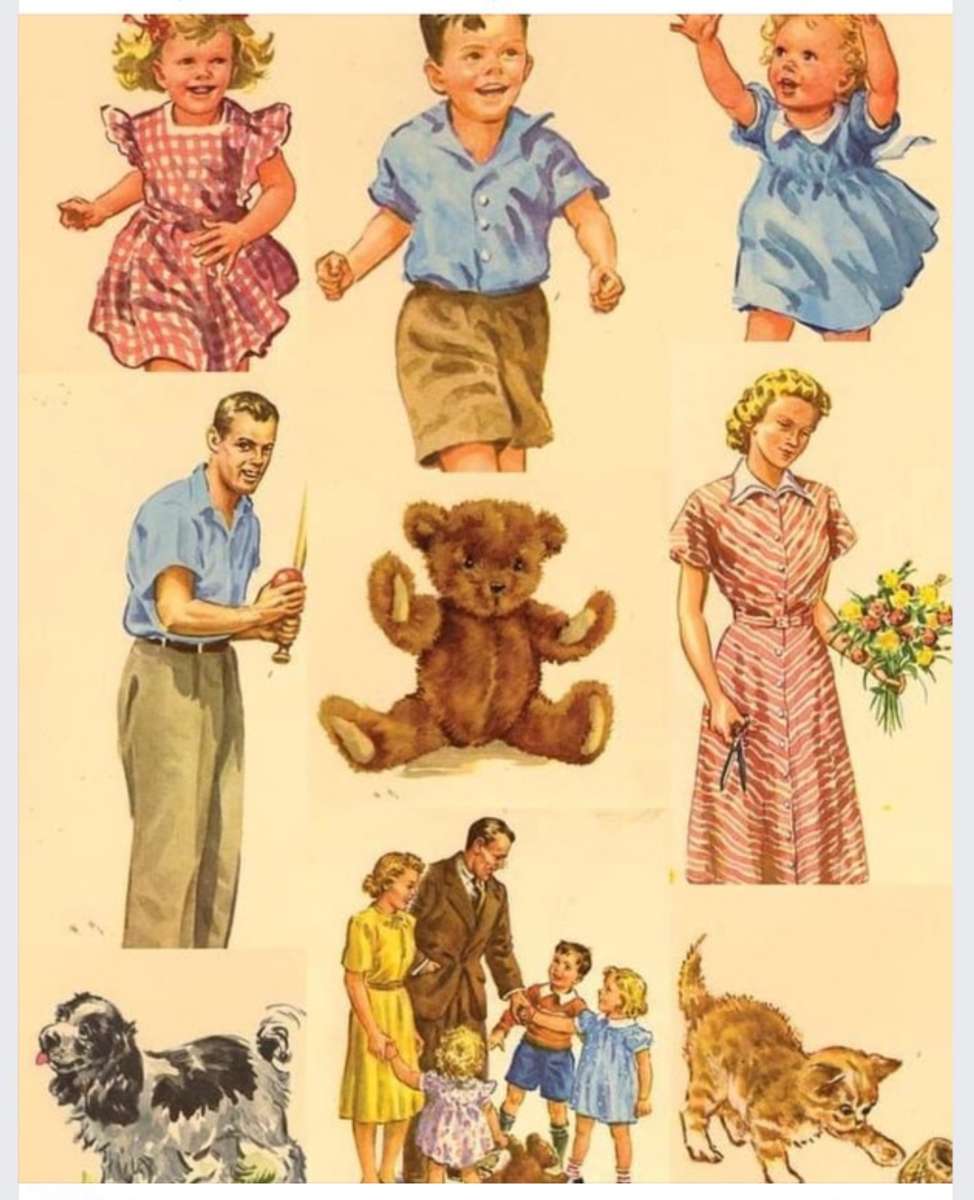 Família típica dos anos 50 puzzle online
