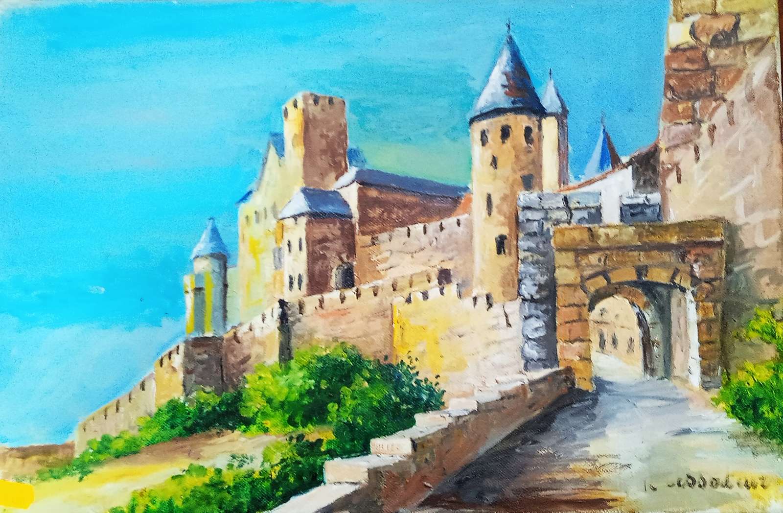 Remparts de Carcassonnes, ville fortifiée française puzzle en ligne