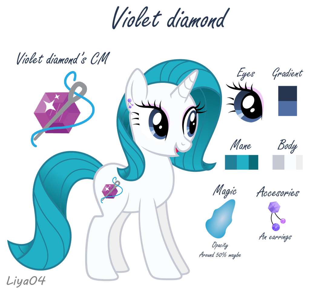MLP [Next Gen] Violet diamond от Liya04 на Deviantart онлайн пъзел