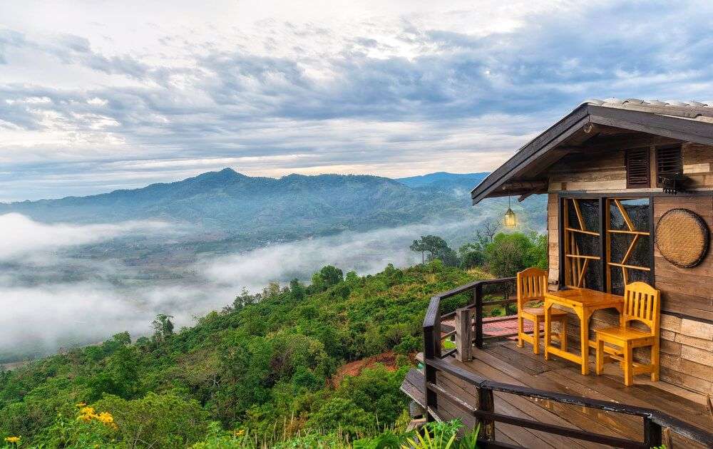 Σπίτι με θέα στο βουνό παζλ online