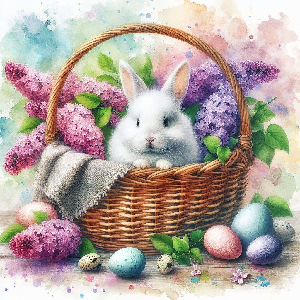 Coniglietto di Pasqua nel cestino puzzle online