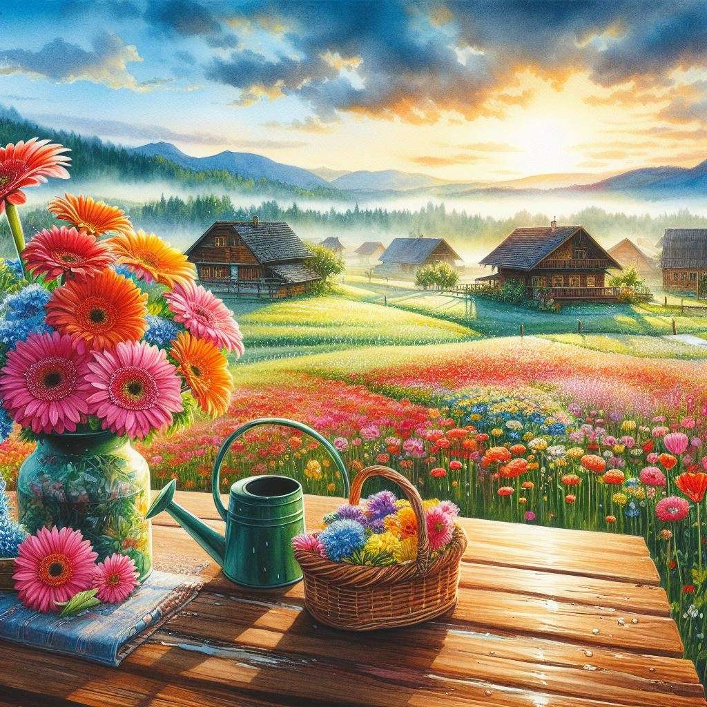 Flowers in the morning jigsaw puzzle online