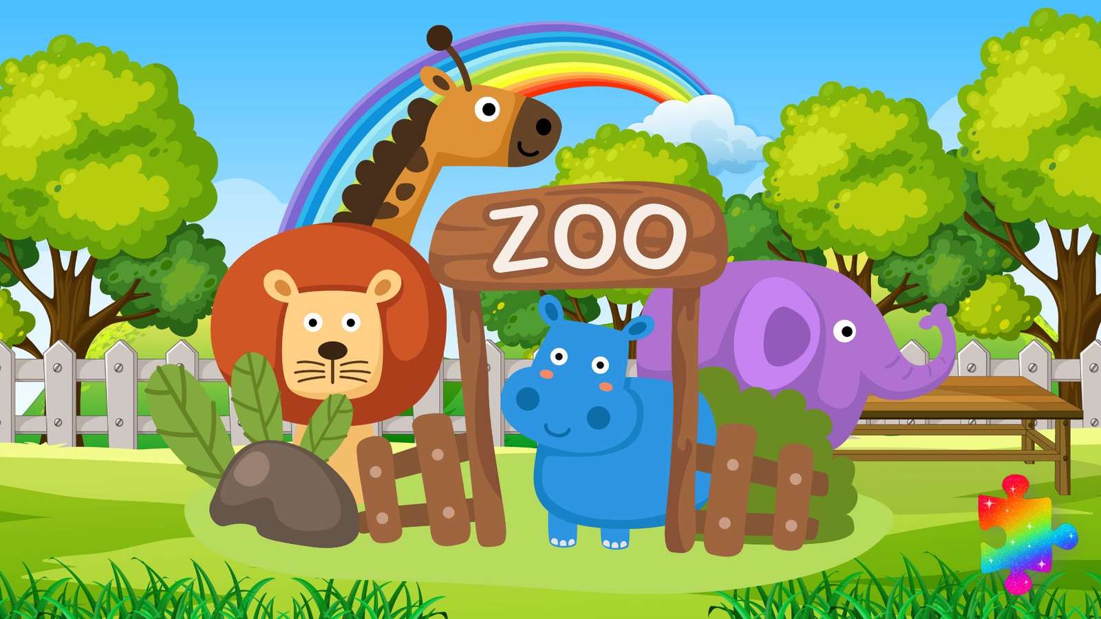 Leuke dierentuindieren legpuzzel online
