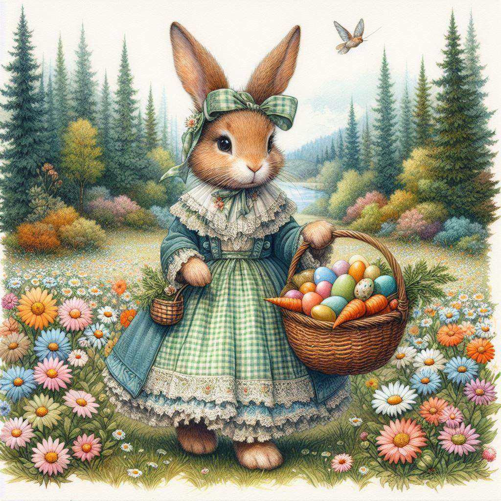 Señora del Conejo de Pascua rompecabezas en línea