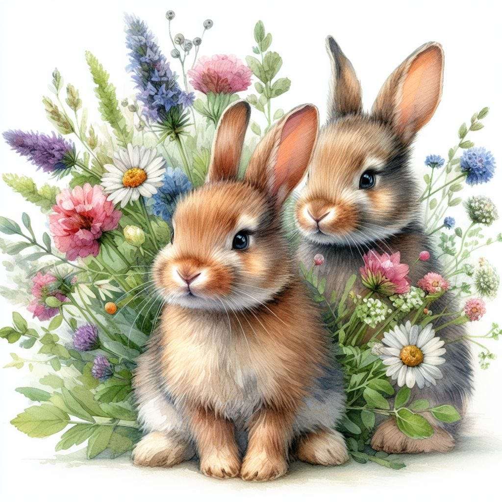 Mignons lapins de Pâques puzzle en ligne