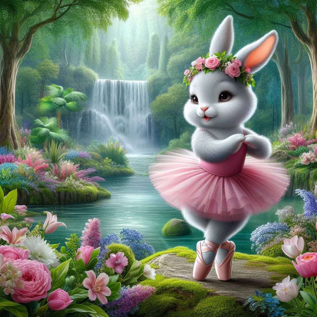 Un bellissimo coniglietto ballerino puzzle online
