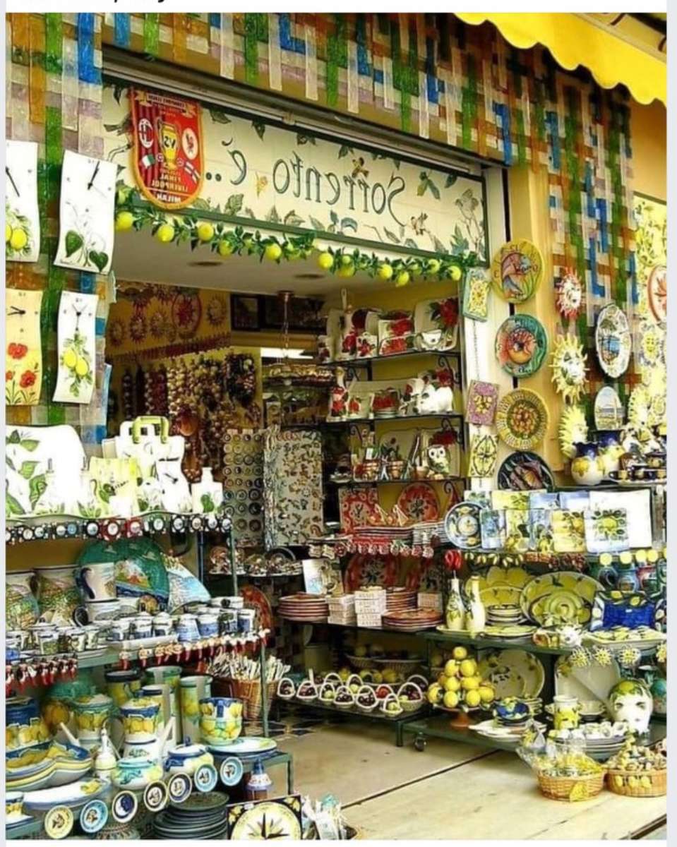 Winkel in de stad Sorento, Italië legpuzzel online
