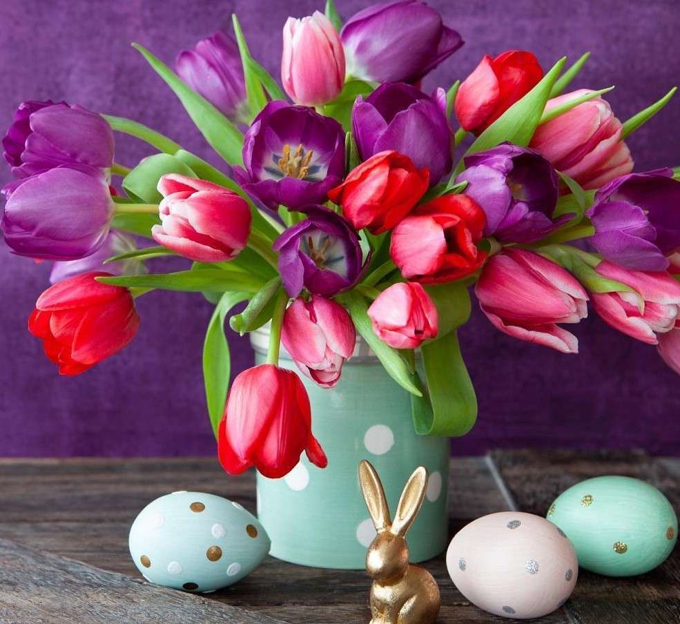 Velikonoční tulipány online puzzle