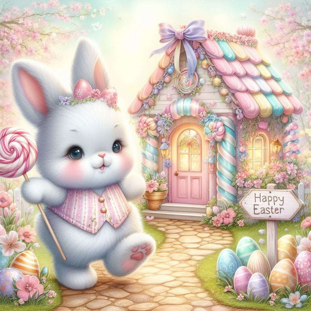 Aranyos húsvéti nyuszi kirakós online
