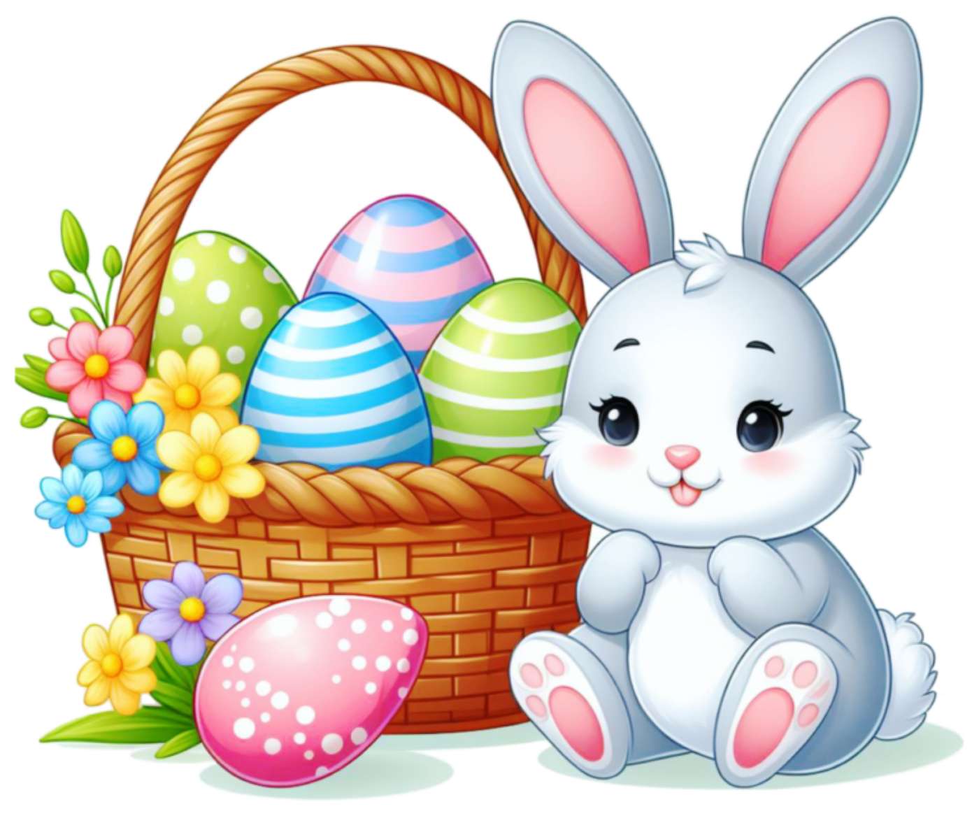 Bunny with a basket jigsaw puzzle online