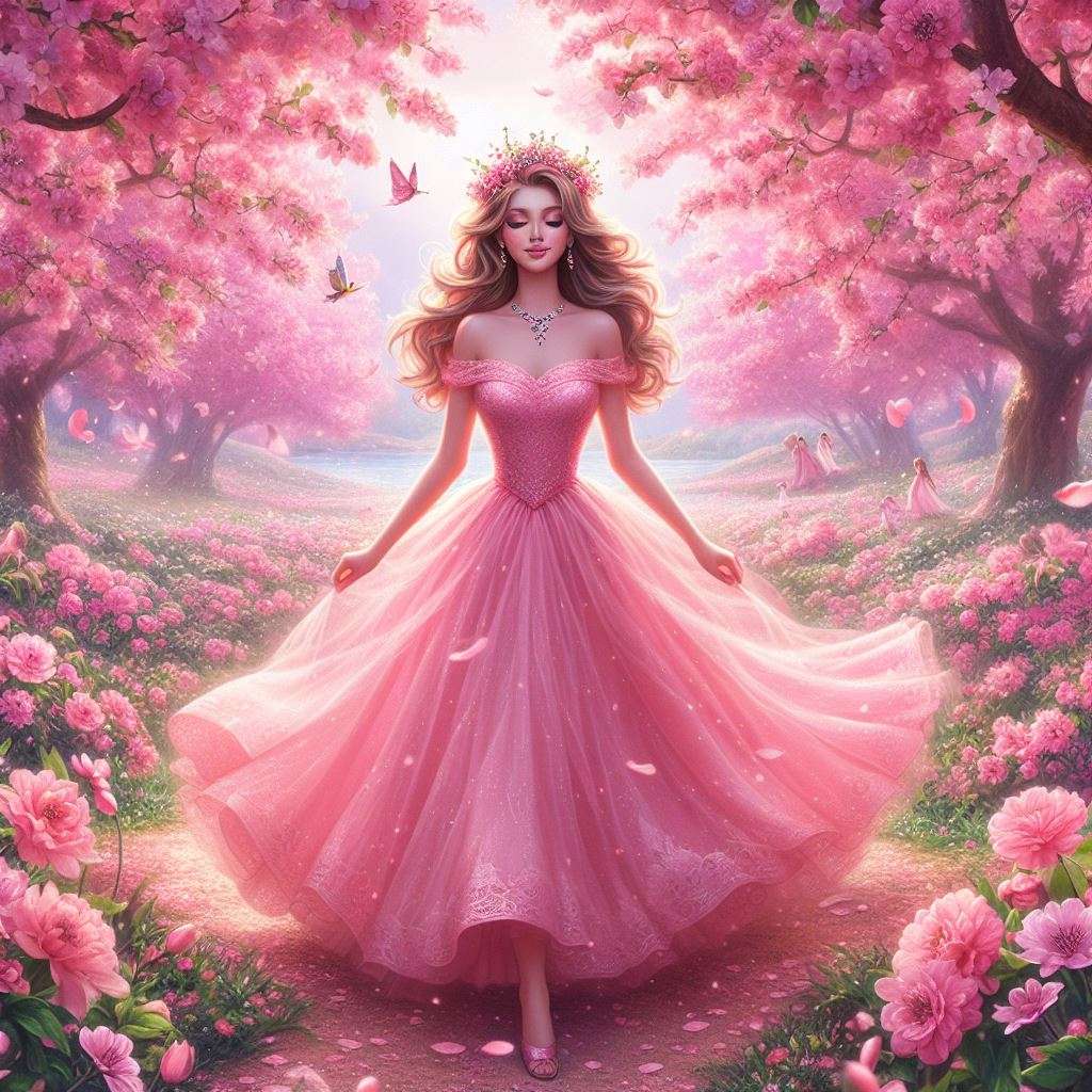 Розовая принцесса пазл онлайн
