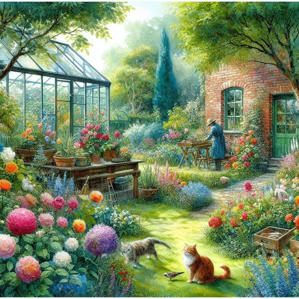 Um jardim vibrante e detalhado puzzle online