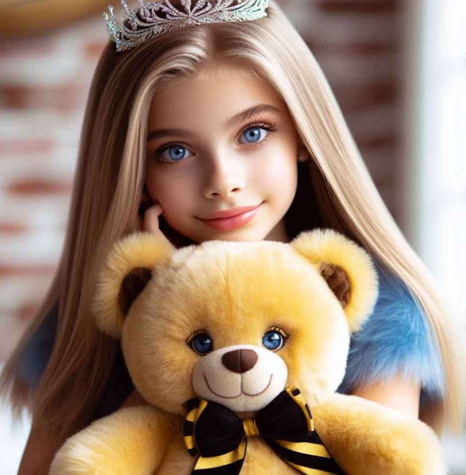 Κορίτσι με αρκουδάκι online παζλ