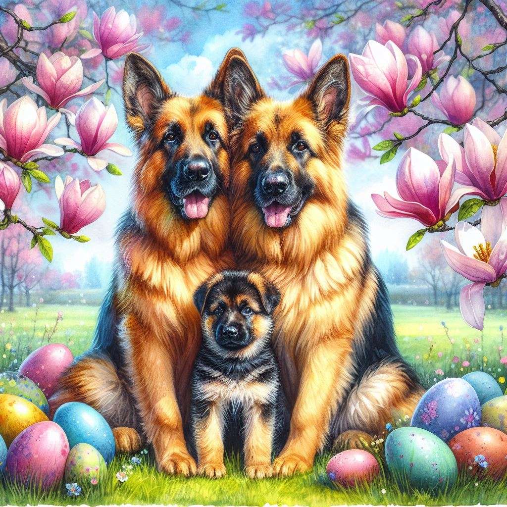 Hunde Frohe Ostern Online-Puzzle
