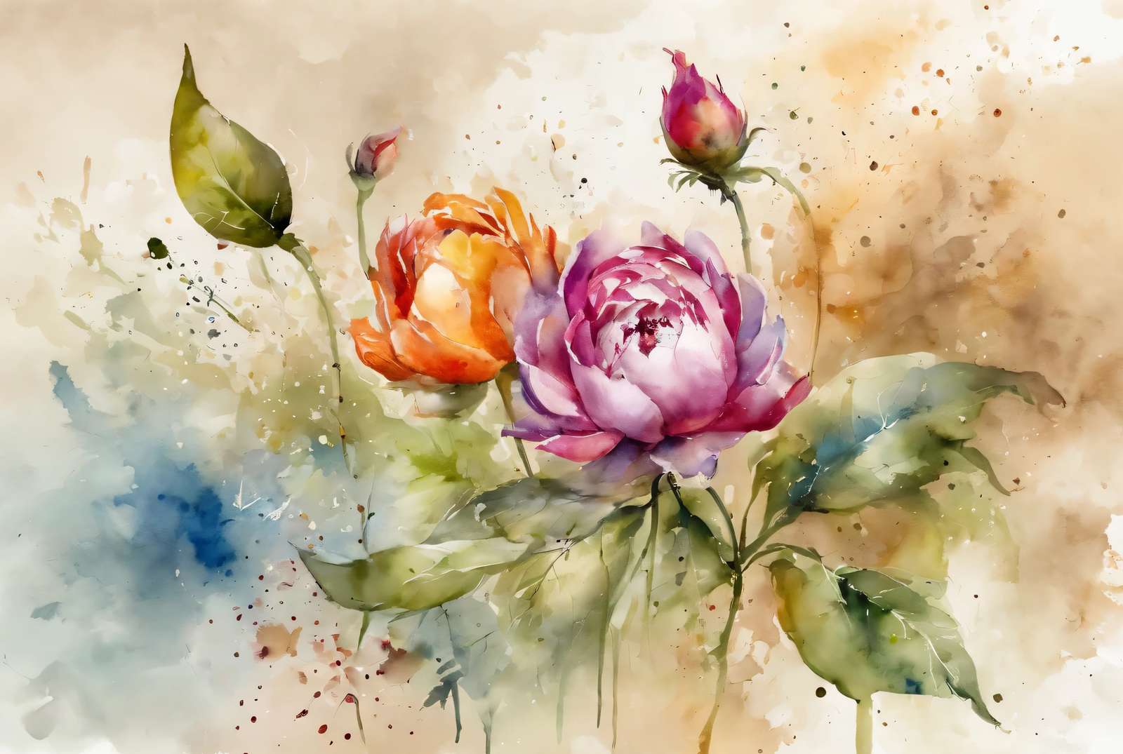 Bloemen - Mooie pioenrozen of rozen? legpuzzel online