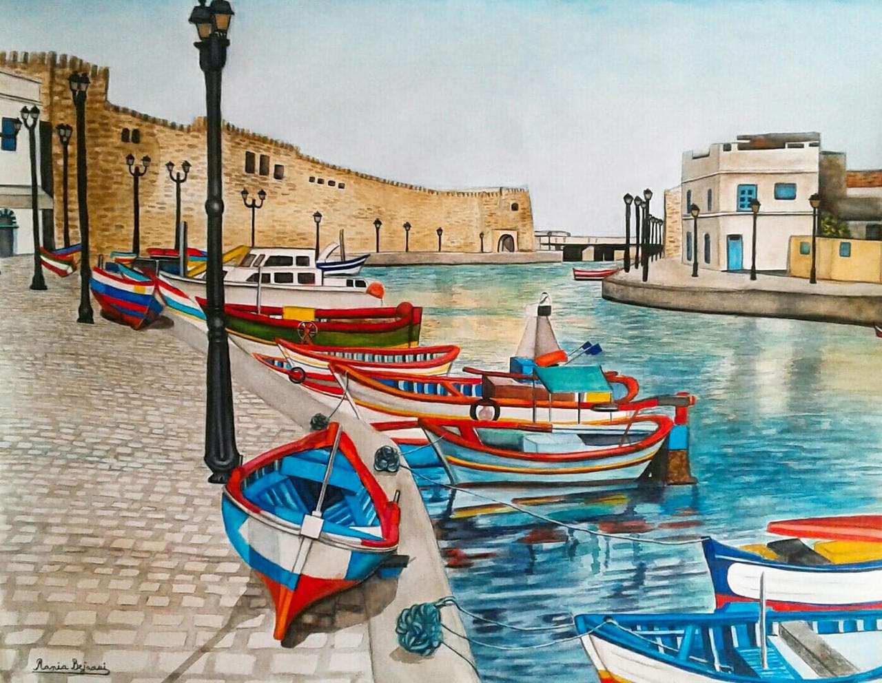 Bizerte in Tunisia Africa paintings jigsaw puzzle online