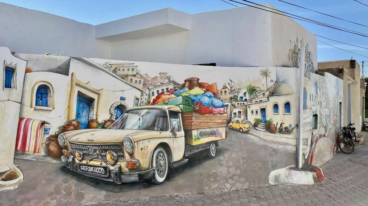 Pouliční umění na Djerbě v Tunisku skládačky online