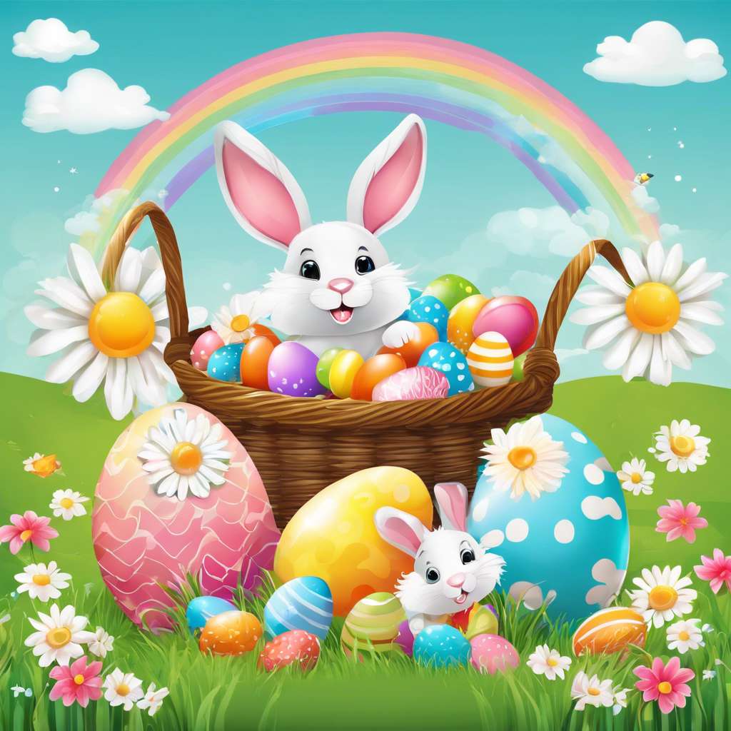 Felices conejitos de Pascua rompecabezas en línea