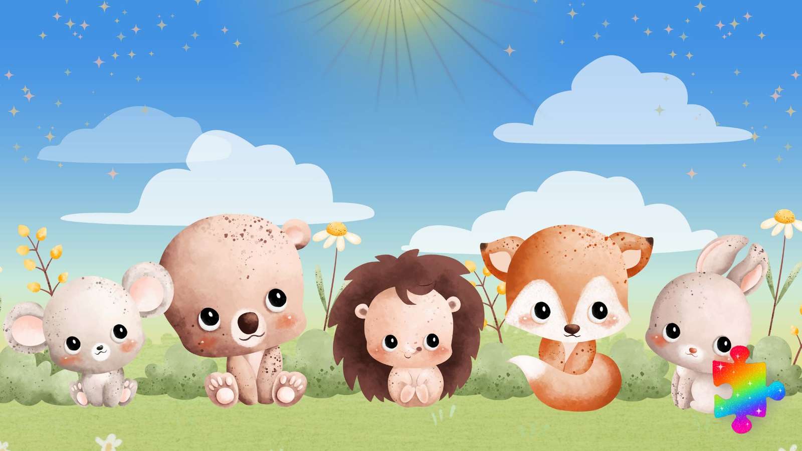 Pequenos animais bebês puzzle online
