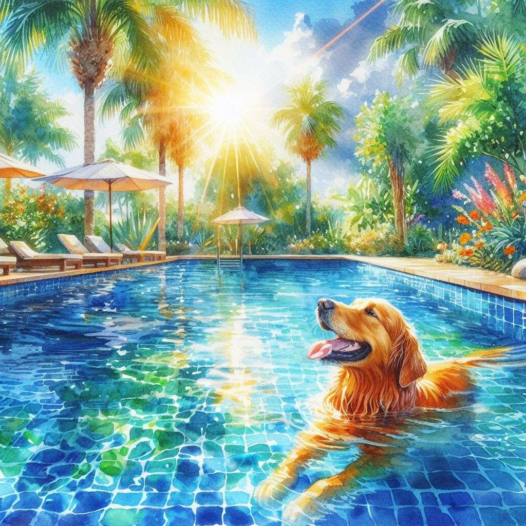 Una giornata di sole a bordo piscina puzzle online