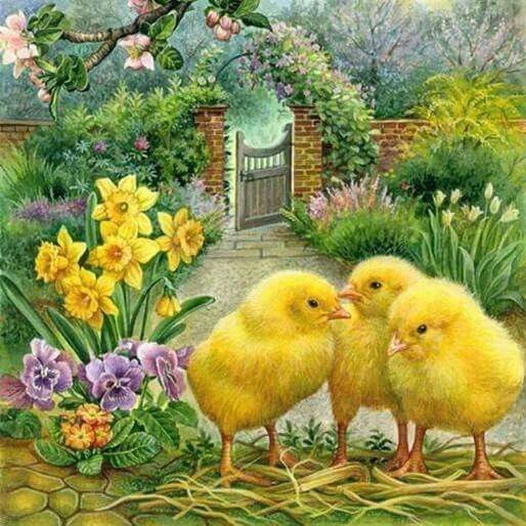 Chicks in the garden jigsaw puzzle online