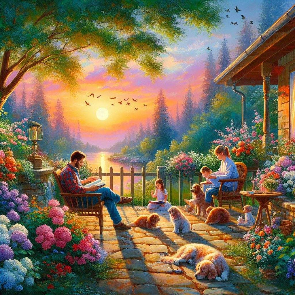 Image of a family enjoying a peaceful moment online puzzle