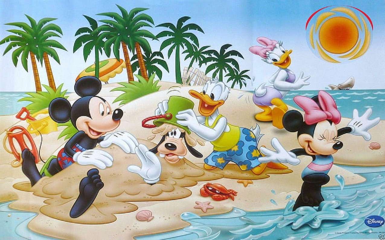 Donald kacsa százszorszép kacsa Mickey egér Minnie és Goofy online puzzle