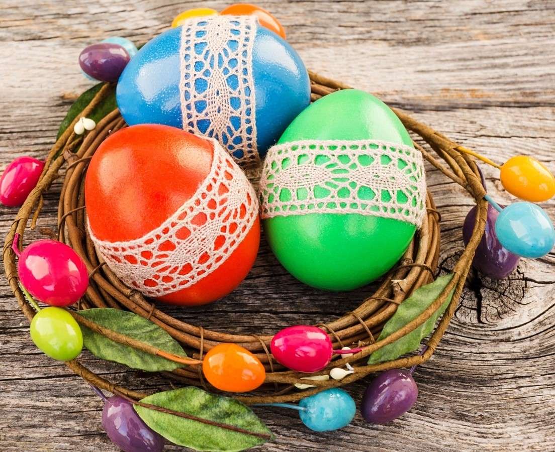 Barevné velikonoční vajíčka skládačky online