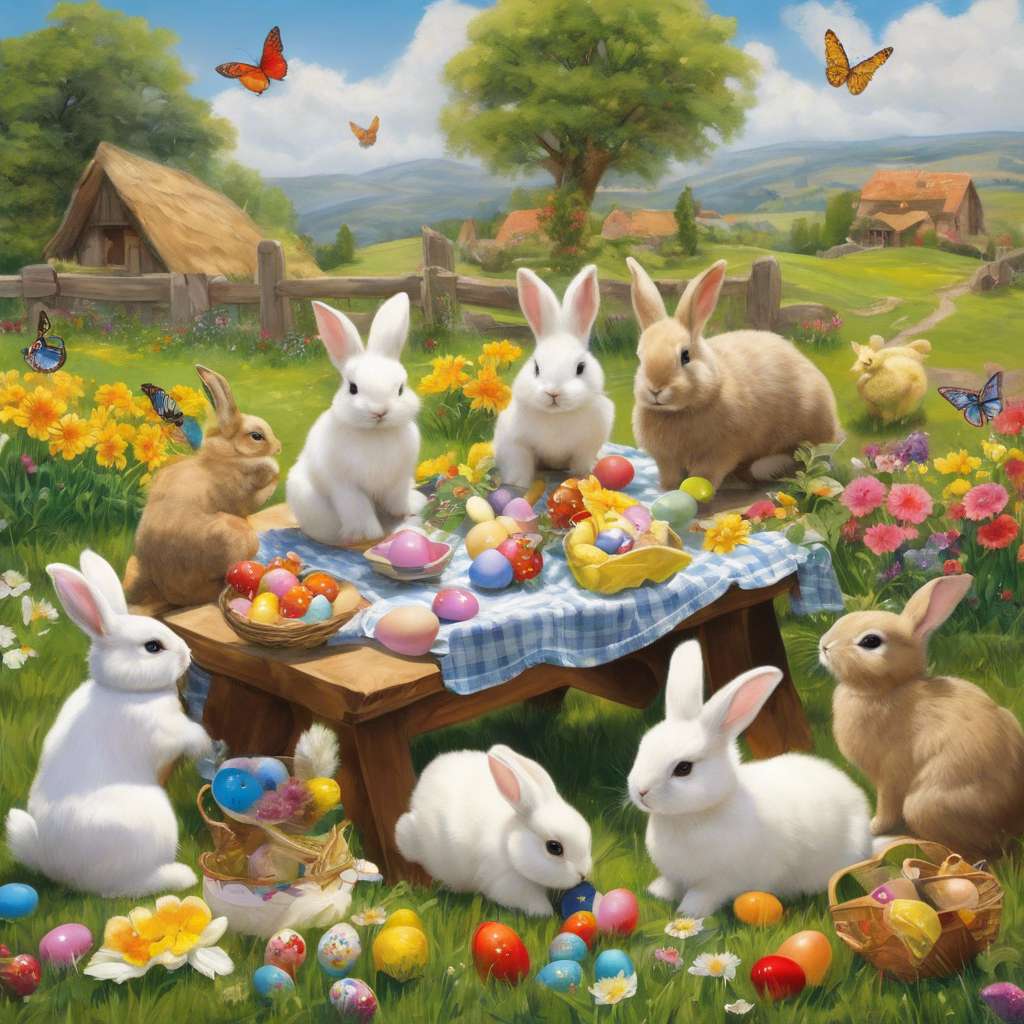 Húsvéti tojások és nyuszik online puzzle
