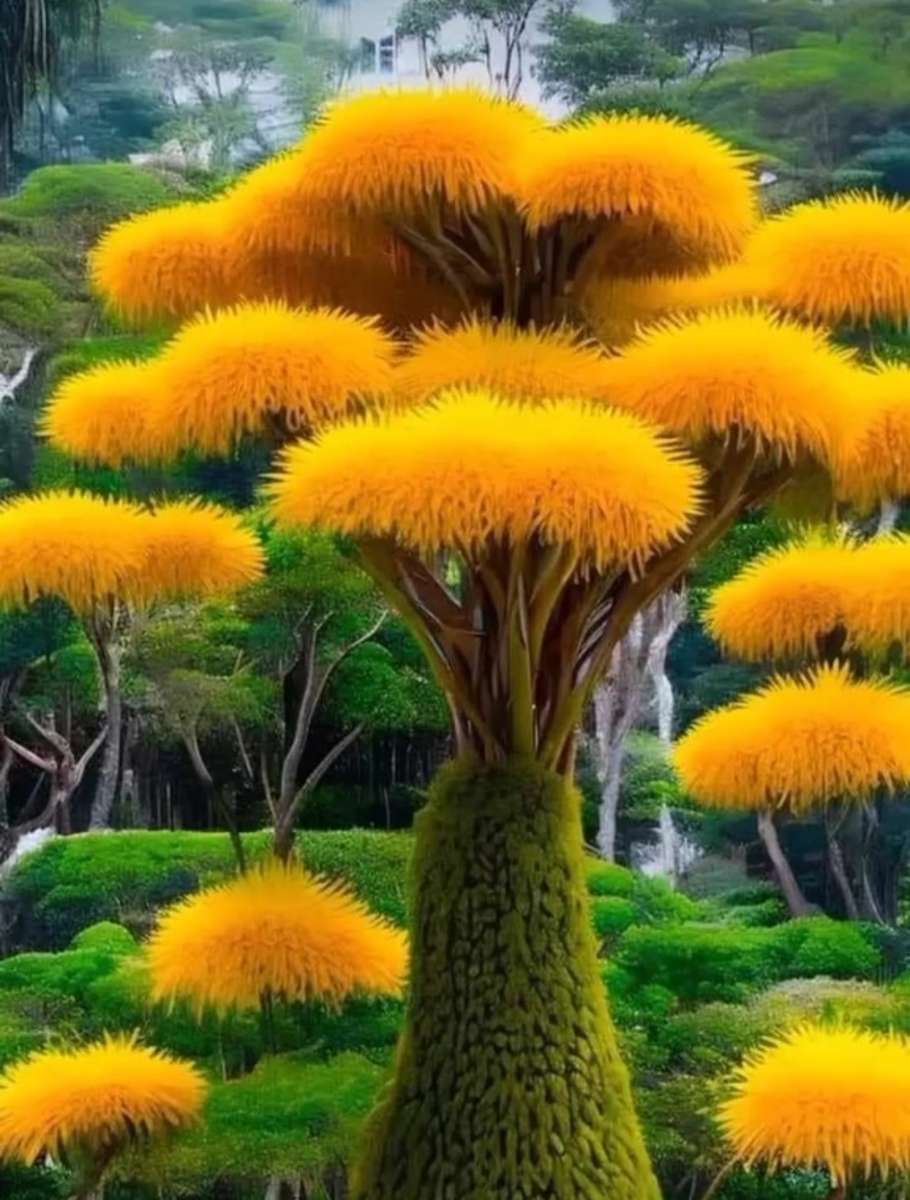 blommande exotiska träd Pussel online