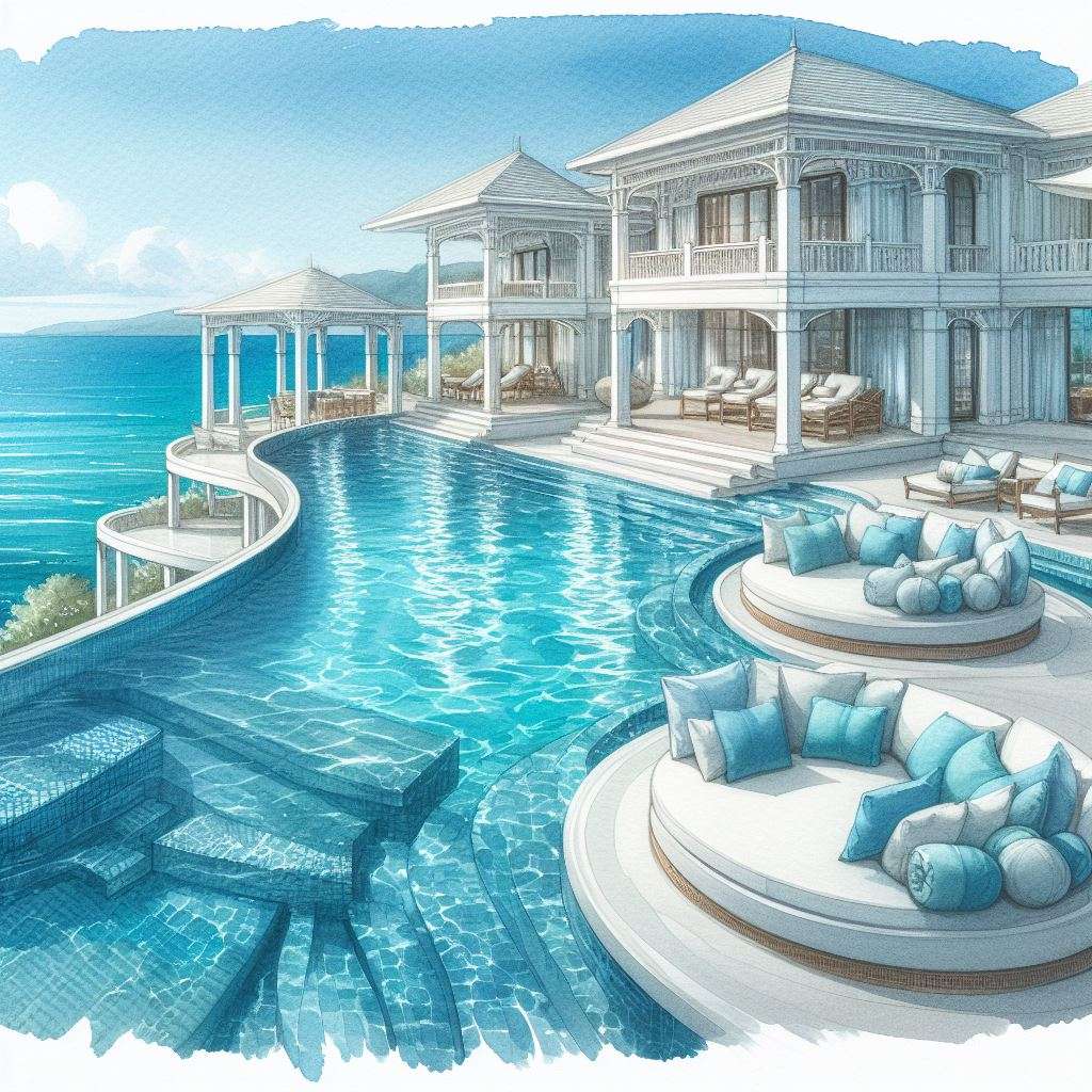 En lyxig villa vid havet pussel på nätet