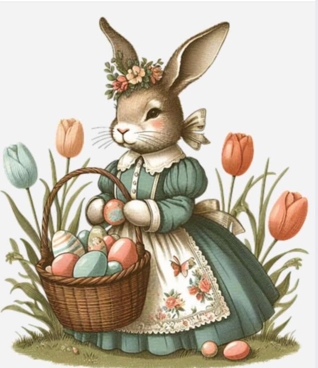 Conejo disfrazado de Pascua rompecabezas en línea