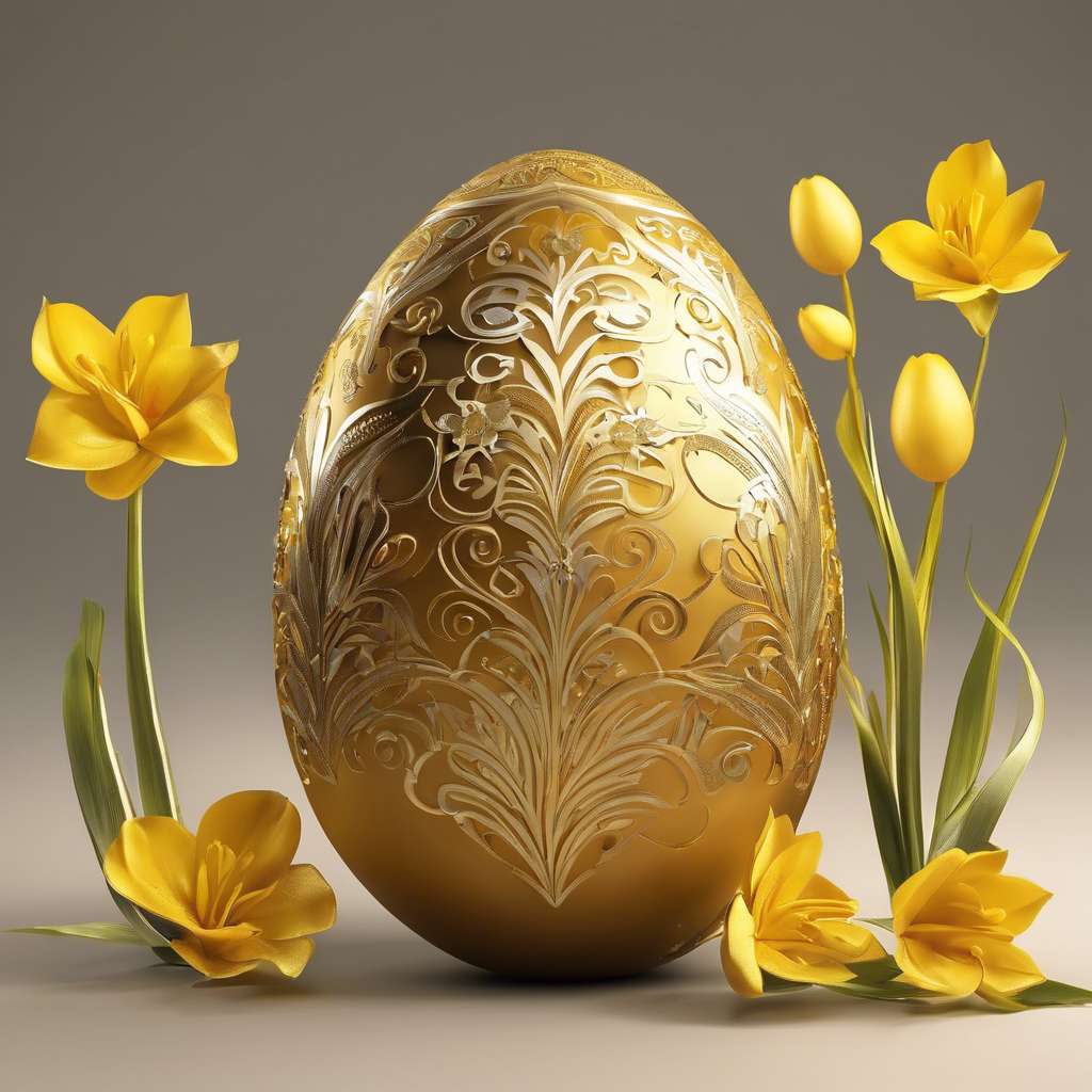 Zlaté velikonoční vajíčko skládačky online