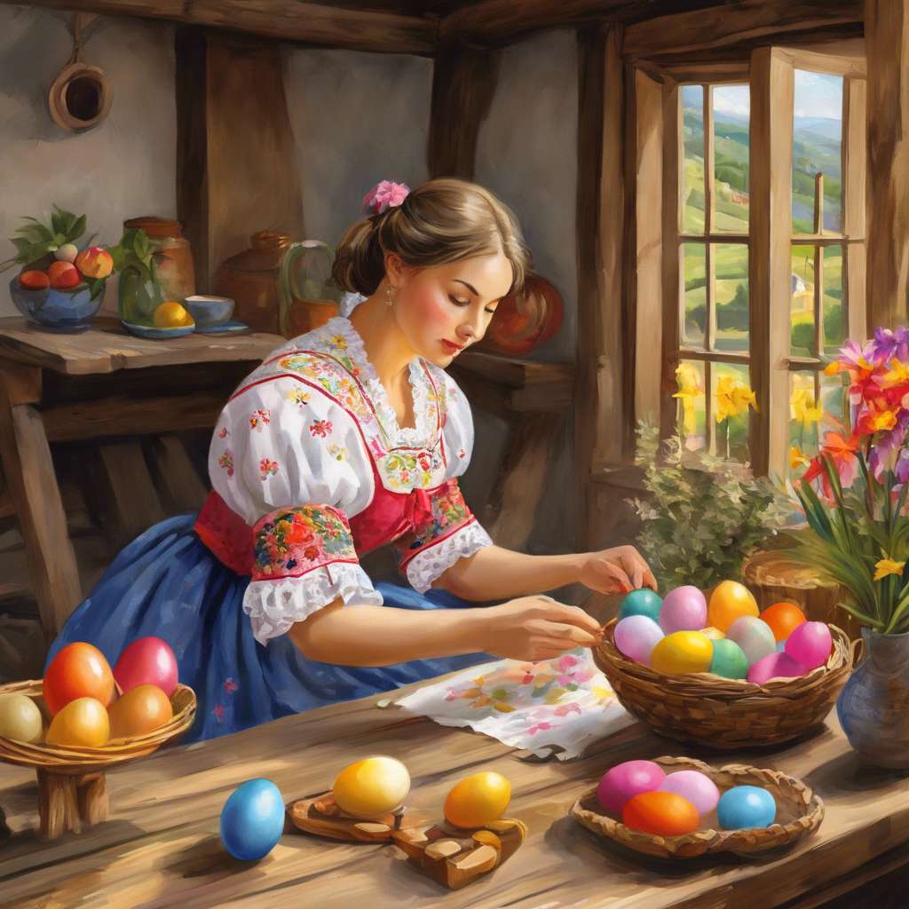 Peinture des oeufs de Pâques puzzle en ligne