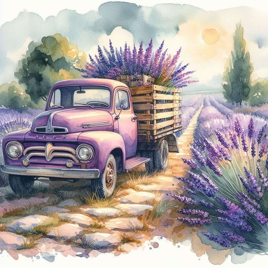 Lavendel lastbil Pussel online