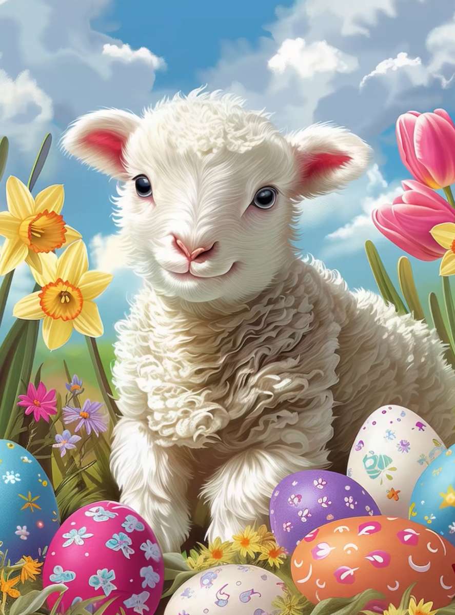 Bárány és húsvéti tojás online puzzle