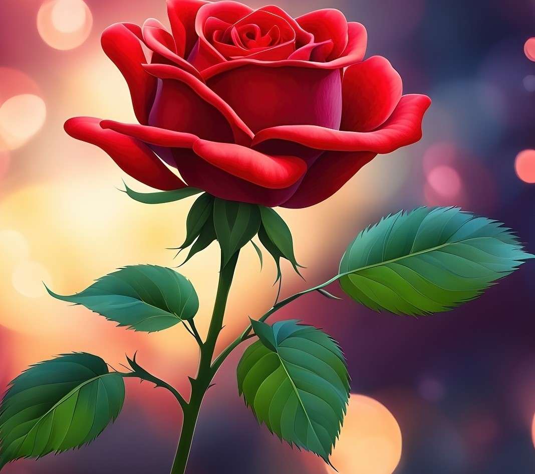 Vörös rózsa online puzzle