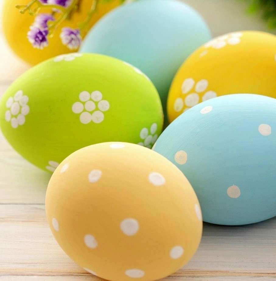 Velikonoční vajíčka v pastelových barvách online puzzle