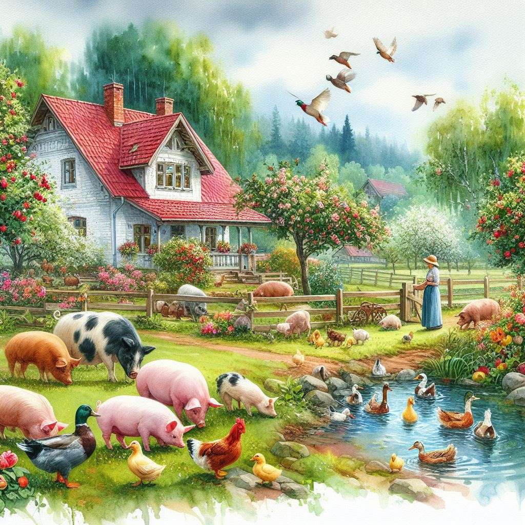 Une ferme de campagne pittoresque puzzle en ligne