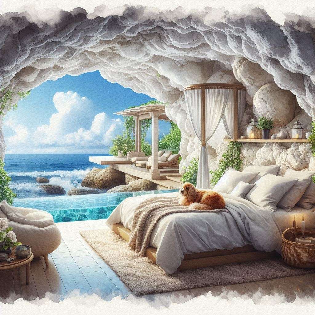 Уютна, естествена спалня онлайн пъзел