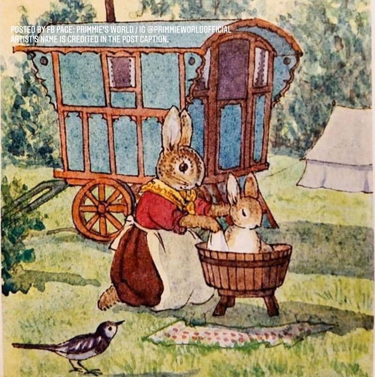 matka králíka dává koupel před přívěsem skládačky online